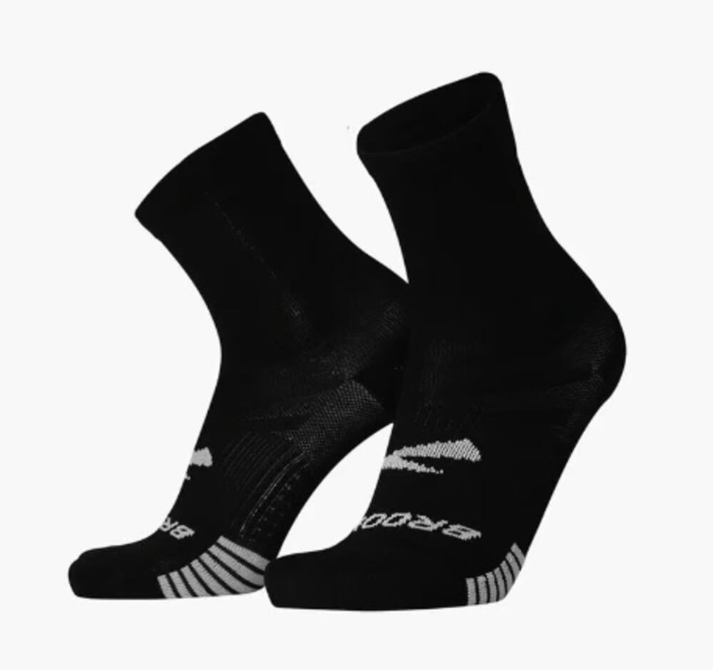 Brooks Unisex Adult's Size Small Black 2-Pairs Ghost Lite Crew Socks C6-3